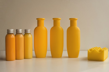 Yellow bottles, great design for any purposes. Yellow color. Hand wash.
