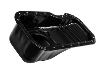 oil pan of a car engine on a white background