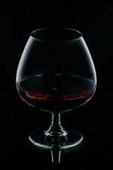 cognac bottle glass of cognac
