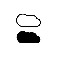 Cloud Icon Vector. Simple flat symbol. Perfect Black pictogram illustration on white background.