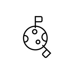 Space colonies flag on the Moon icon. Simple line, outline vector elements of interplanetary colonization icons for ui and ux, website or mobile application