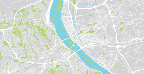 Urban vector city map of Harrisburg, USA. Pennsylvania state capital