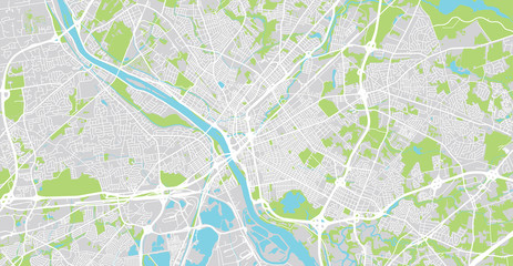 Urban vector city map of Trenton, USA. New Jersey state capital