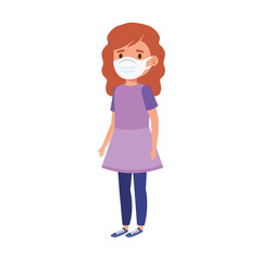 girl using face mask isolated icon vector illustration design