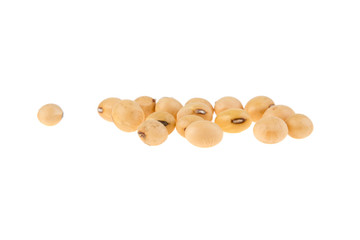 Fototapeta na wymiar Organic soybeans isolated on a white background