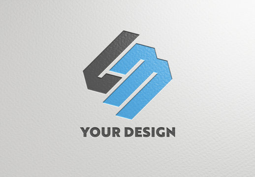 Debossed Logo Mockup On Paper Texture