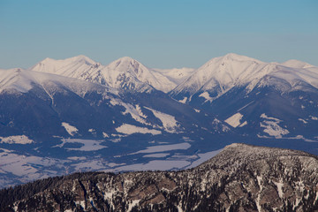 View to Tatra mountains from Chopol, Slovakia
