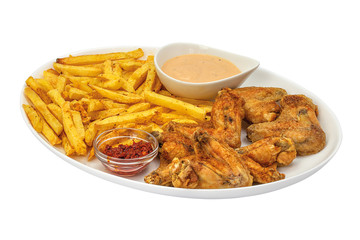 Pouletflügeli Pommes Teller