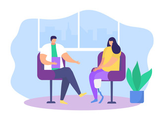 Physiotherapy rehabilitation assistance vector illustration. Cartoon flat patient character on physical rehabilitating therapy with physiotherapist doctor, sport exercise in gym icon isolated on white