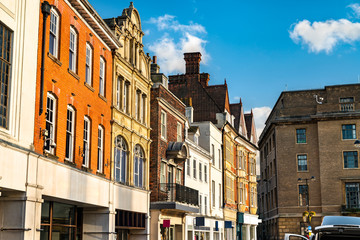 Fototapeta premium Traditional houses in Cambridge, England