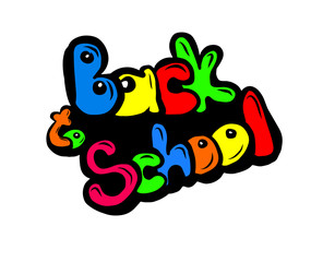 Back to school text. Vector illustration