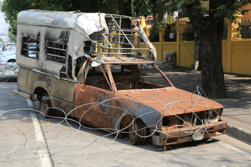 Ausgebranntes Auto