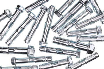 Anchor bolts for fixing in concrete on a white background.