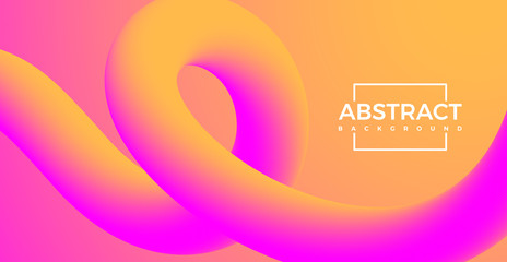 abstract 3D Colorful pink and orange Curve Lines in vibrant color Vector design Background