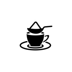 Sugar spoon icon in black flat shape design isolated on white background