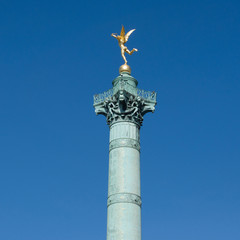 Fototapeta na wymiar The July Column or Colonne de Juillet is a monumental column in Paris