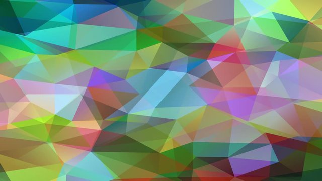 coloured polygon patchwork with mini 3d triangles forming a glowing geometric collage like a jumble origami figure
