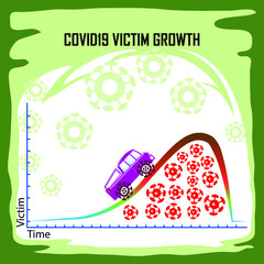 virus victim chart cartoon illustration