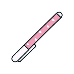 pen with hearts design, line and fill style
