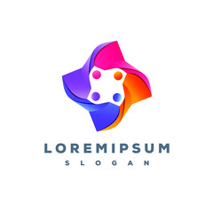 Modern colorful logo design ready to use