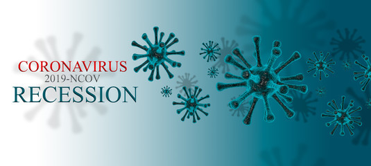 Fototapeta premium Recession. Financial crisis. Covid-19, coronavirus Or SARS-CoV-2 . Virology Concept. 3d Rendering