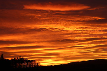 Fototapeta premium Sunset over the Mearns