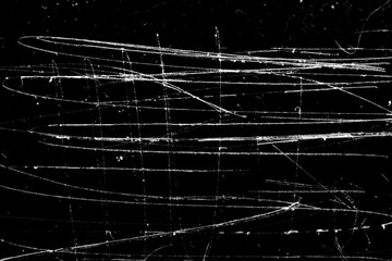 white scratches isolated on black background