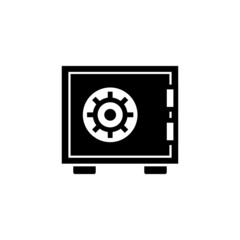 Deposit box icon in black flat shape icon style design isolated on white background