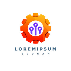 Digital tech logo design ready to use