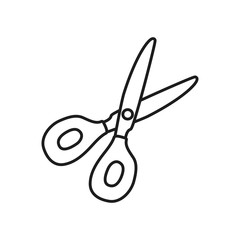 Stationary concept, scissors icon, line style