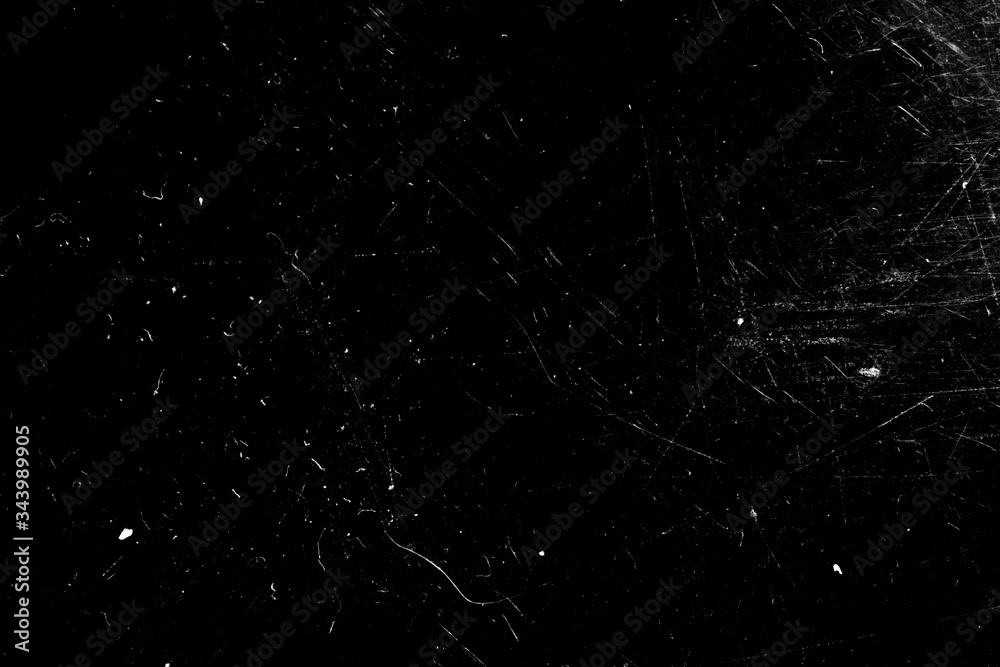 Wall mural white scratches isolated on black background