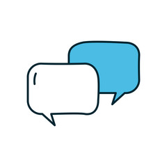 speech bubbles icon, line and fill style