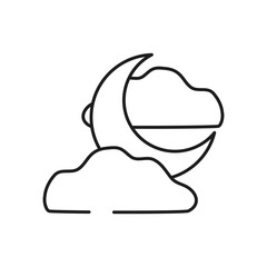 moon and clouds icon, line style