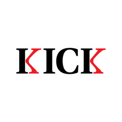 KICK letter logo design vector