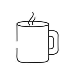 hot coffee mug icon, line style