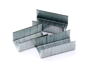 Metal staples for stapler isolated on a white background