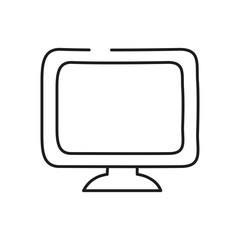 computer monitor icon, line style