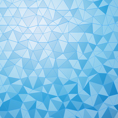 Vector geometrical background with triangles. Blue low poly background for card, poster or wallpaper. Multicolor mosaic illustration