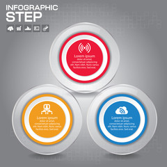 3 Steps Infographic Design Elements for Your Business Vector Illustration.