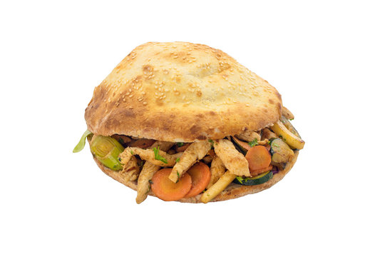 Poulet Gem&uuml;se Grill Taschenbrot