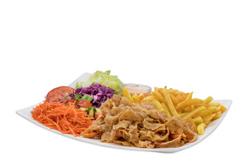 Döner Pommes Salat Teller