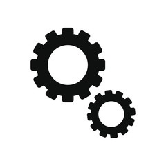 gear wheels icon, silhouette style