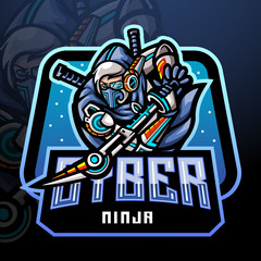 Cyber ninja esport logo mascot design.