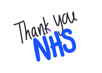 Thank you NHS handwriting vector