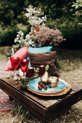 beautiful boho style decor in nature