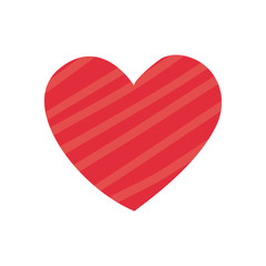 Striped heart flat style icon vector design