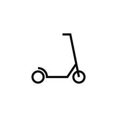 Kick scooter icon vector  in linear, outline style isolated on white background 