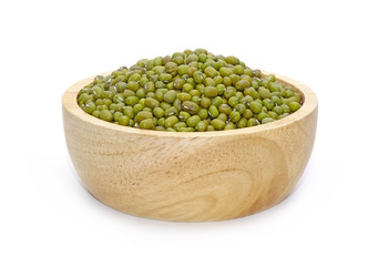 Mung beans isolated on white. In traditional Chinese medicine, mung beans are 