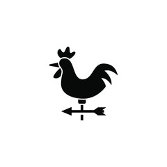 Weather vane vector icon  in black flat shape design isolated on white background 