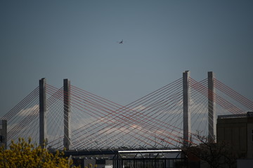 Kosciuszko bridge , airplane, Greenpoint